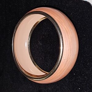 Vintage Peach Enamel Bangle Bracelet